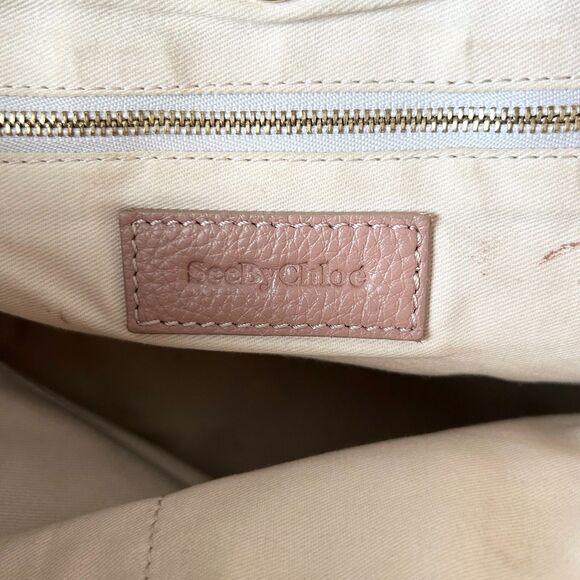 See by Chloe Leather Crossbody Bag in Pink Pebbled Leather - Picture 5 of 9